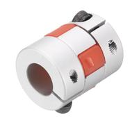 QUARKZMAN Aluminio Ciruela Eje Acoplamiento 6,35mm a 8mm Diámetro L25xD20 Flexible Acoplador Junta para Máquina y Servo Escalonado Motor Paquete de 1