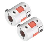 QUARKZMAN Aluminio Ciruela Eje Acoplamiento 8mm a 10mm Diámetro L25xD20 Flexible Acoplador Junta para Máquina y Servo Escalonado Motor Paquete de 2
