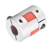 QUARKZMAN Aluminio Ciruela Eje Acoplamiento 8mm a 8mm Diámetro L25xD20 Flexible Acoplador Junta para Máquina y Servo Escalonado Motor Paquete de 1