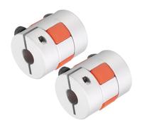 QUARKZMAN Aluminio Ciruela Eje Acoplamiento 8mm a 8mm Diámetro L30xD25 Flexible Acoplador Junta para Máquina y Servo Escalonado Motor Paquete de 2