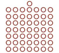 QUARKZMAN Anillo De Silicón O-Ring 9mm DI 13mm DE 2mm Ancho Métrica VMQ Junta De Sellado Reemplazo 50A Dureza Para Fontanería Compresor Grifos Válvulas Reparación (Rojo, Paquete De 50)