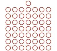 QUARKZMAN Anillo De Silicona 14mm DI 18mm DE 2mm Ancho Métrica VMQ Junta De Sellado Reemplazo Anillos O 50A Durometro Para Fontanería Compresores Grifos Válvulas (Rojo, Paquete De 50)