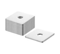 QUARKZMAN Arandela Cuadrada, M8, Placa con Orificio Redondo Acero Inoxible 304, para Reparación de Maquinaria y Construcción en Exteriores y Tornillos y Pernos, M8x40x40x2, 10Pcs