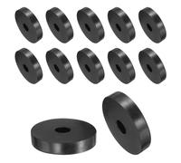QUARKZMAN Arandela Gruesa de Goma, 12pcs Almohadilla de Aislamiento Antivibración Planas Ojales Amortiguador Antideslizante Kit de Espaciador Redondo Grueso Negro, 50x14x10mm (OD*ID*Grosor)