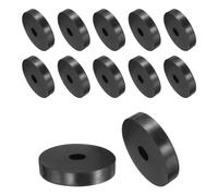 QUARKZMAN Arandela Gruesa de Goma, 12pcs Almohadilla de Aislamiento Antivibración Planas Ojales Amortiguador Antideslizante Kit de Espaciador Redondo Grueso Negro, 50x12x10mm (OD*ID*Grosor)