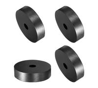 QUARKZMAN Arandela Gruesa de Goma, 4pcs Almohadilla de Aislamiento Antivibración Plana Ojales Amortiguador Antideslizante Kit de Espaciador Redondo Grueso Negro, 80x12x20mm (OD*ID*Grosor)