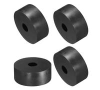 QUARKZMAN Arandela Gruesa de Goma, 4pcs Almohadilla de Aislamiento Antivibración Planas Ojales Amortiguador Antideslizante Kit de Espaciador Redondo Grueso Negro, 50x12x20mm (OD*ID*Grosor)