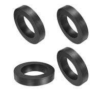 QUARKZMAN Arandela Gruesa de Goma, 4pcs Almohadilla de Aislamiento Antivibración Planas Ojales Amortiguador Antideslizante Kit de Espaciador Redondo Grueso Negro, 50x33x10mm (OD*ID*Grosor)