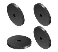 QUARKZMAN Arandela Gruesa de Goma, 4pcs Almohadilla de Aislamiento Antivibración Planas Ojales Amortiguador Antideslizante Kit de Espaciador Redondo Grueso Negro, 100x15x10mm (OD*ID*Grosor)