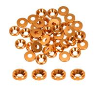 QUARKZMAN Arandelas Cónicas Avellanadas M3 Agujero Diámetro 3.1mm Arandelas de Cabeza Cónica de Aluminio para Tornillos RC/FPV/PC/Dron Modelos Paquete de 40 (Naranja)