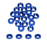 QUARKZMAN Arandelas Cónicas Avellanadas M3 Agujero Diámetro 3.1mm Arandelas de Copa de Aluminio para Tornillos RC/FPV/PC/Drone/Modelos Paquete de 20 (Azul Marino)