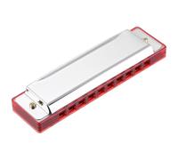 QUARKZMAN Armónica De 10 Agujeros 20 Tonos En Do Mayor Instrumento Musical De Boca Juguete Para Adultos Principiantes Educativo (Rojo Plateado)