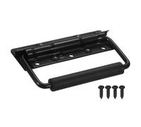 QUARKZMAN Asa Empotrada Con Resorte 4.9 × 1.6 Pulgadas De Acero Para Montaje En Superficie Con Empuñadura Acolchada Para Gabinetes Cajas De Herramientas Y Cajas De Almacenamiento (Negro)