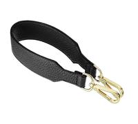 QUARKZMAN Asas De Bolso De Cuero Pu De Repuesto Correa Corta Para Bolso De Mano Con Cierre Para Bolso De Hombro Cartera Maletín, 41X3.6Cm, Negro Lichi Hebilla Dorada