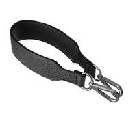 QUARKZMAN Asas De Bolso De Cuero Pu De Repuesto Correa Corta Para Bolso De Mano Con Cierre Para Bolso De Hombro Cartera Maletín, 41X3.6Cm, Negro Lichi Hebilla Negra