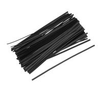 QUARKZMAN Ataduras de Torsión de Lámina de 4.7" 120mm de Plástico Metálico para Atar Pan, Dulces, Galletas, Bolsas de Regalo, Manualidades, Lazos Negros Paquete de 100