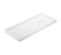 QUARKZMAN Bandeja De Tocador para Baño 11.8" X 5" Bandejas De Dispensador De Jabón De Silicona Organizador Antigolpes para Fregadero De Cocina para Jabones Llaves Velas Adornos Blanco