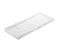 QUARKZMAN Bandeja para Tocador De Baño 11.8" X 5" Bandejas para Dispensador De Jabón De Silicona Organizador Antigolpes para Lavabo para Jabones Llaves Velas Adornos Color Mármol Blanco