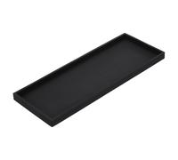 QUARKZMAN Bandeja para Tocador De Baño 15.7" X 6" Bandejas De Dispensador De Jabón De Silicona Organizador Antigolpes para Lavabo para Jabones Llaves Velas Joyería Negro