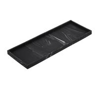 QUARKZMAN Bandeja para Tocador De Baño 15.7" X 6" Bandejas para Dispensador De Jabón De Silicona Organizador Antigolpes para Fregadero para Jabones Llaves Velas Adornos Mármol Negro