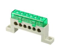 QUARKZMAN Barra De Puesta A Tierra De Terminal, 6 Posiciones Barra De Terminal De Tornillo De Latón, Bloque De Puesta A Tierra 7x11mm Para Equipo Eléctrico, Caja De Distribución, Verde