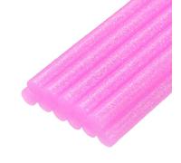 QUARKZMAN Barras de pegamento caliente mini para pistola de pegamento 7mm x 100mm Brillo Rosa Claro 12 uds