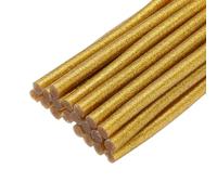 QUARKZMAN Barras de Pegamento Termofusible 100mm de Largo x 7mm de Diámetro para Pistola de Pegamento Caliente Perfectas para Manualidades Y Sellado Dorado con Purpurina 20 Piezas