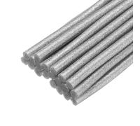 QUARKZMAN Barras de Pegamento Termofusible 100mm Largo x 7mm Diámetro para Pistola de Pegamento Caliente Perfectas para Manualidades Y Sellado Plateado con Purpurina 20 Piezas