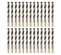 QUARKZMAN Barrena Helicoidal Vástago Reducido 5/16" Diámetro 26 Piezas | 5/16" Vástago, Acero Rápido M2, Acabado Óxido Negro y Dorado, para Perforar Metales Duros, Acero Inoxidable, Hierro Fundido