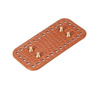 QUARKZMAN Base De Cuero PU Para Bolsos De Ganchillo, 5.1 X 2.4 Pulgadas Textura De Cocodrilo Rectangular Para Base De Bolso De Ganchillo Para Hacer Bolsos Tote De Mano Ys, Color Camel