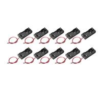 QUARKZMAN Batería Soporte Caja 2 x AAA, 2 Ranuras 5.91" Cable Conductor para Pilas AAA Soporte Caja Contenedor, 10uds