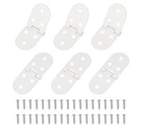 QUARKZMAN Bisagra Plegable Mesa 8.1 X 3.1 Cm 270 Grados Bisagras Para Bandeja Mayordomo Resistente Bisagra Solapa Con Borde Redondo Y Tornillos M4 Para Puerta Gabinete Blanca Paquete 6