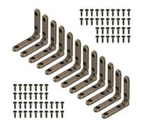QUARKZMAN Bisagras 90 Grados 30x30x6mm Aleación de Zinc 12 Piezas | Miniatura, Tono Bronce, con Tornillos, para Joyero, Caja de Madera, Estuche, Manualidades