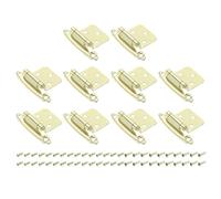 QUARKZMAN Bisagras Cocina Empotradas Para Gabinete, 20Pcs Bisagras Semiocultas Media Superposición 1/2", Accesorios Gabinete Para Montaje Superficial, Bisagras Con Tornillos, Dorado