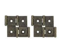 QUARKZMAN Bisagras de Doble Acción para Pantalla Plegable, 2 Piezas de 2.13" Bisagras de Doble Giro de Estilo Retro con Rotación de 270 Grados para Puertas de Pantalla, Bronce
