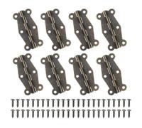 QUARKZMAN Bisagras Decorativas Pequeñas 2" 90 Grados Estilo Mariposa Vintage Para Cajas Herrajes Para Caja Joyeros Con Tornillos Para Cajones Gabinetes O Cajas Madera (Bronce, Paquete 8)