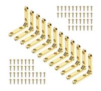 QUARKZMAN Bisagras Mini 90 Aleación de Zinc 30x30x6mm 12 Piezas | Tono Dorado, con Tornillos, para Caja de Joyas, Caja de Madera, Estuche y Manualidades