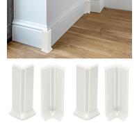 QUARKZMAN Bloques De Esquina Autoadhesivos Para Zócalo 4.07 Pulgadas Protector De Esquina Para Borde De Pared 2 Interiores + 2 Exteriores Conector Para Borde De Pared Piso Y Muebles Blanco