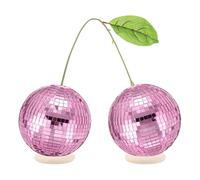 QUARKZMAN Bola De Discoteca De Cereza Decorativa, 4 Pulgadas Doble Espejo Bolas De Discoteca Colgantes Para DJ Club Escenario Bar Fiesta Boda Decoración Del Hogar Vacaciones, Rosa