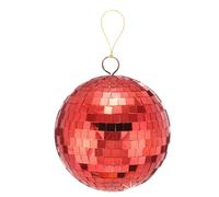 QUARKZMAN Bola De Espejos Bola De Discoteca 6 Pulgadas Con Anillo Y Cuerda Para Colgar Para Fiestas Bodas Escenarios Festivales Navidad Clubes Decoración Del Hogar Roja