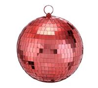 QUARKZMAN Bola De Espejos Bola Disco, 8 Pulgadas Bolas Disco Colgantes Con Anillo Para Fiesta Baile Bodas Escenario Festival Navidad Club Decoración Hogar, Rojo