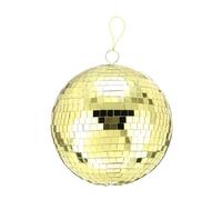 QUARKZMAN Bola De Espejos Bola Disco 8 Pulgadas Con Anillo Y Cuerda Para Colgar Para Fiestas Bodas Escenarios Festivales Navidad Clubes Decoración Del Hogar Dorada