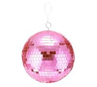 QUARKZMAN Bola De Espejos Disco Bola De Espejos 8 Pulgadas Con Anillo Y Cuerda Colgante Para Fiestas Bodas Escenarios Festivales Navidad Clubes Decoración Del Hogar Rosa