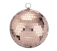 QUARKZMAN Bola Disco Bola Espejo, 8 Pulgadas Bolas Disco Colgantes con Aro para Fiestas Baile Bodas Escenarios Festivales Navidad Club Decoración Hogar, Rosa Dorado