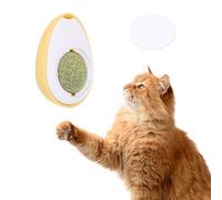 QUARKZMAN Bolas De Hierba Gatera para Gatos Bolas para Limpieza Masticables Rotativas Y Adorables Suministros para Juego De Energía De Gatos De Interior (Amarillo Blanco) Destinadas.