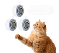 QUARKZMAN Bolas De Hierba Gatera para Limpieza De Gatos, Rotativas Y Adorables, Suministros para Juego De Energía De Gatos En Interiores (Gris Blanco, 3 Unidades), Diseñadas.