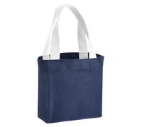 QUARKZMAN Bolsa De Lona Pequeña Unicolor Para Mujer, 7 X 2 X 6 Pulgadas Bolsas De Lona Con Asa Bolsa Reutilizable Ligera De Tela Para Compras Viajes Uso Diario, Manualidades DIY, Azul