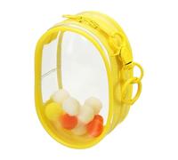 QUARKZMAN Bolsa Transparente para Muñecas De 4 Pulgadas Mini Bolsa Impermeable para Monedas con Llavero Y Pompones para Exhibición De Muñecas De Blind Box (Redonda Amarilla)