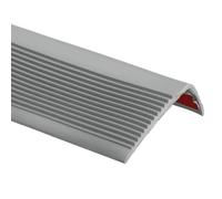 QUARKZMAN Borde De Escalera 2 Metros 6 X 3 Cm Impermeable Gris | Protector Autoadhesivo Antideslizante De Vinilo, Revestimiento Para Escaleras Interior Exterior, Para Escaleras