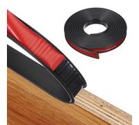 QUARKZMAN Borde En Forma De U De TPE Autoadhesivo Banda De Canto Flexible para Muebles 4m x 15mm Protector De Bordes para Estantes Gabinetes Mesas Reparación Restauración (Negro)